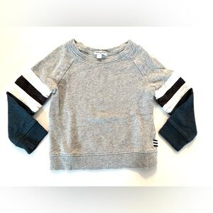 Splendid Heather Gray Sweatshirt with Striped Sleeves